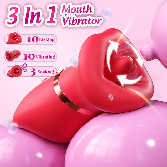 Ultimate 3-in-1 Mouth-Style Massager - Suction & Licking Technology