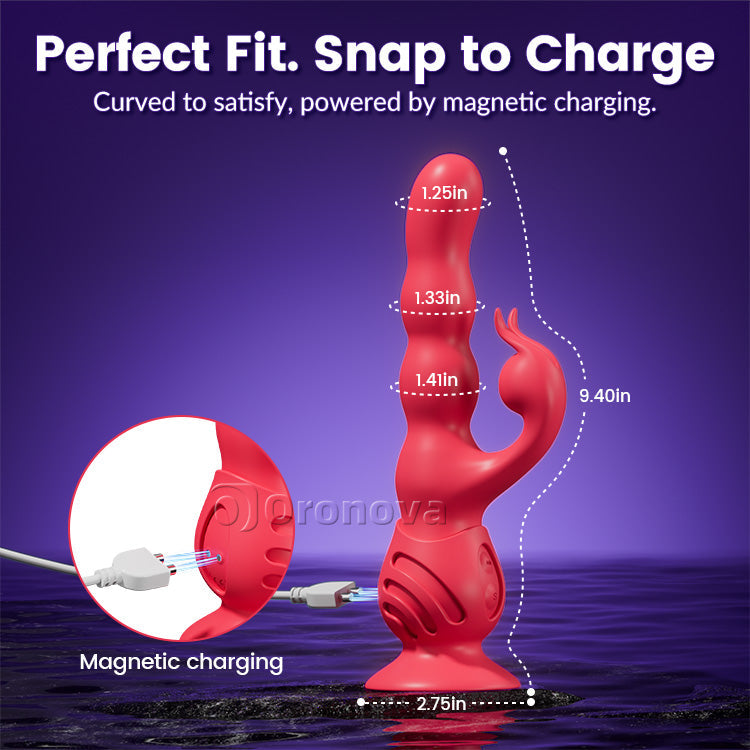 Hands-Free Suction Cup Massager - Dual Stimulation Waterproof Wellness