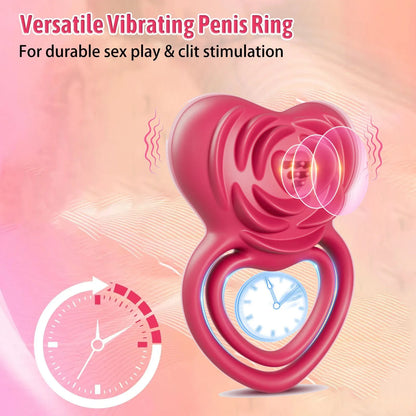 Rose-Inspired Performance Ring - Dual Stimulation for Him & Her