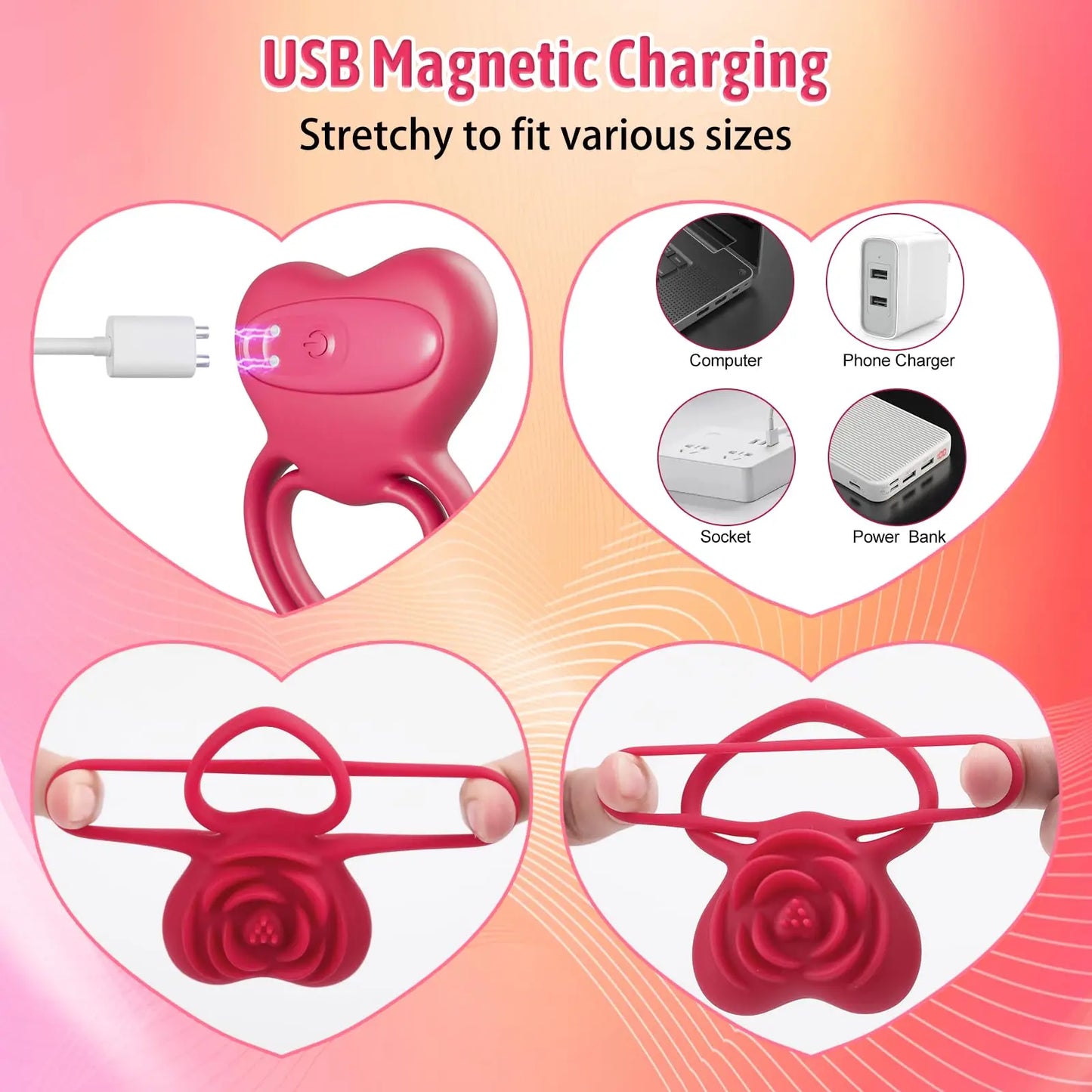 Rose-Inspired Performance Ring - Dual Stimulation for Him & Her