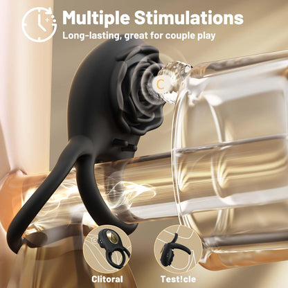 Enchanting Rose Performance Ring - Dual Stimulation Intimacy Tool