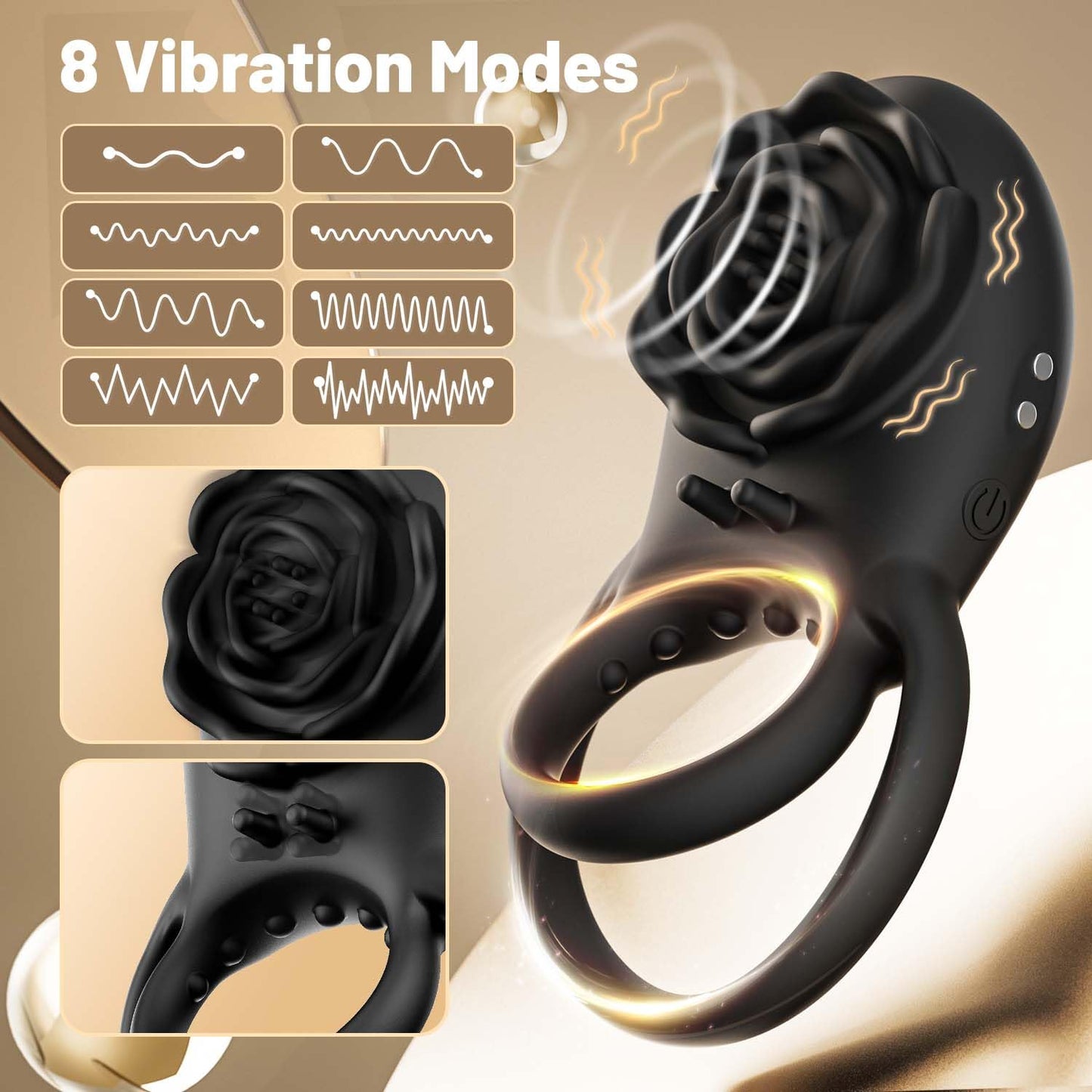 Enchanting Rose Performance Ring - Dual Stimulation Intimacy Tool
