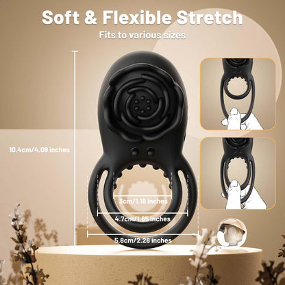 Enchanting Rose Performance Ring - Dual Stimulation Intimacy Tool