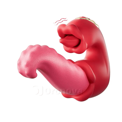 Twin Rose Thrusting Massager - Seductive Tongue Teasing & Vibration