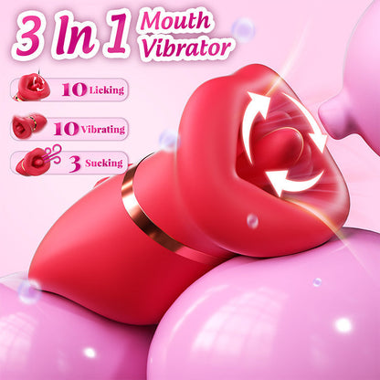 Ultimate 3-in-1 Mouth-Style Massager - Suction & Licking Technology