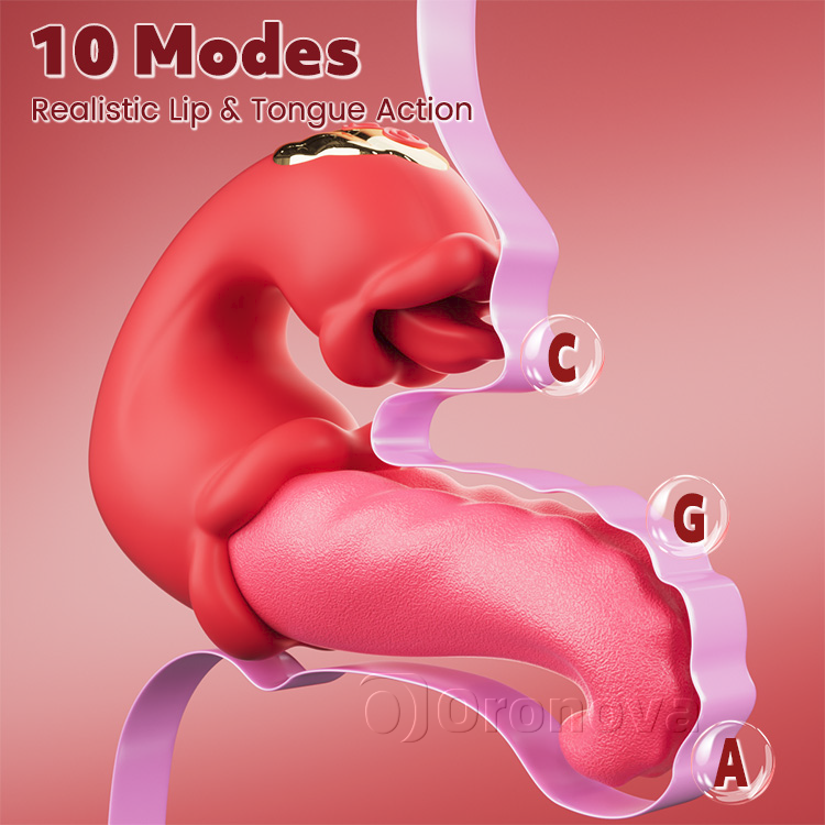 Twin Rose Thrusting Massager - Seductive Tongue Teasing & Vibration
