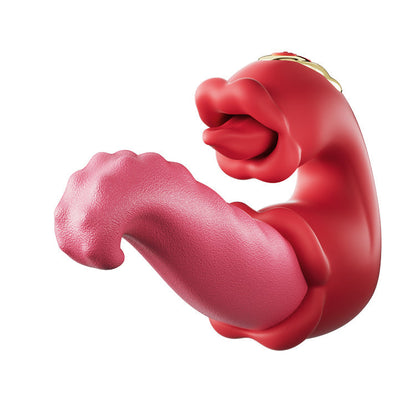 Twin Rose Thrusting Massager - Seductive Tongue Teasing & Vibration
