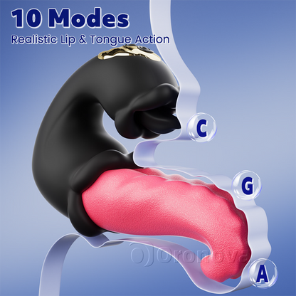Elite Dual Rose Massager - Thrusting Shaft & Licking Tongue Stimulation
