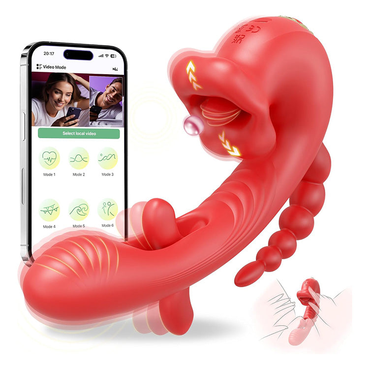 Smart 5-in-1 Multi-Zone Massager - App-Controlled Lick, Suck & Vibe Tech