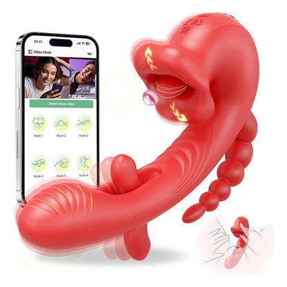 Smart 5-in-1 Multi-Zone Massager - App-Controlled Lick, Suck & Vibe Tech