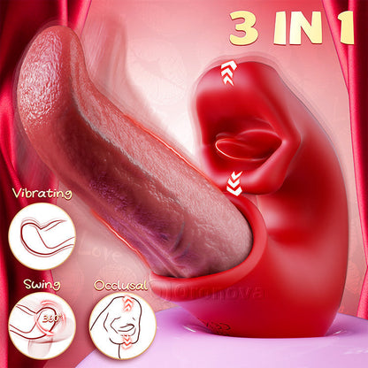 Ultimate 3-in-1 Rose Massager - G-Spot, Clit & Tongue Stimulation Tool
