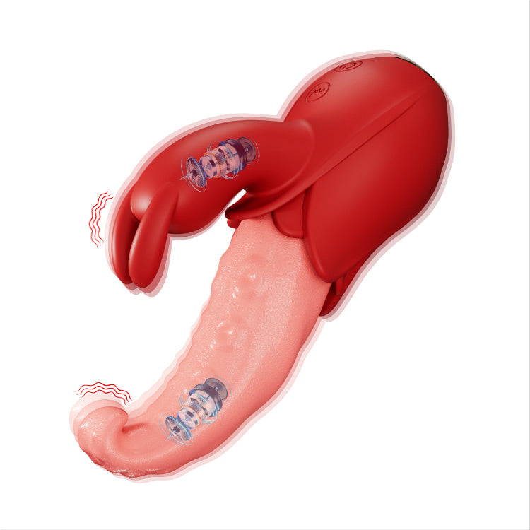 Whisper-Quiet 10-Mode Tongue Massager - Dual-Point Intimate Stimulation