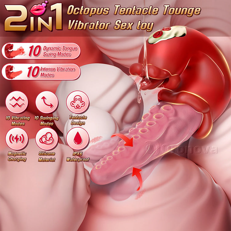Creative 2-in-1 Octopus Massager - 10-Mode Tongue Teasing Technology