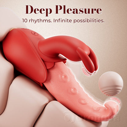Whisper-Quiet 10-Mode Tongue Massager - Dual-Point Intimate Stimulation