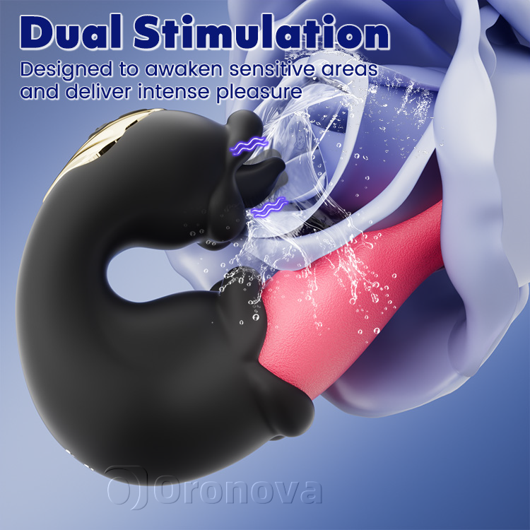 Elite Dual Rose Massager - Thrusting Shaft & Licking Tongue Stimulation