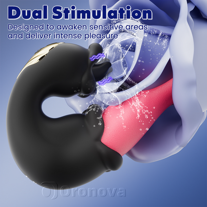 Elite Dual Rose Massager - Thrusting Shaft & Licking Tongue Stimulation