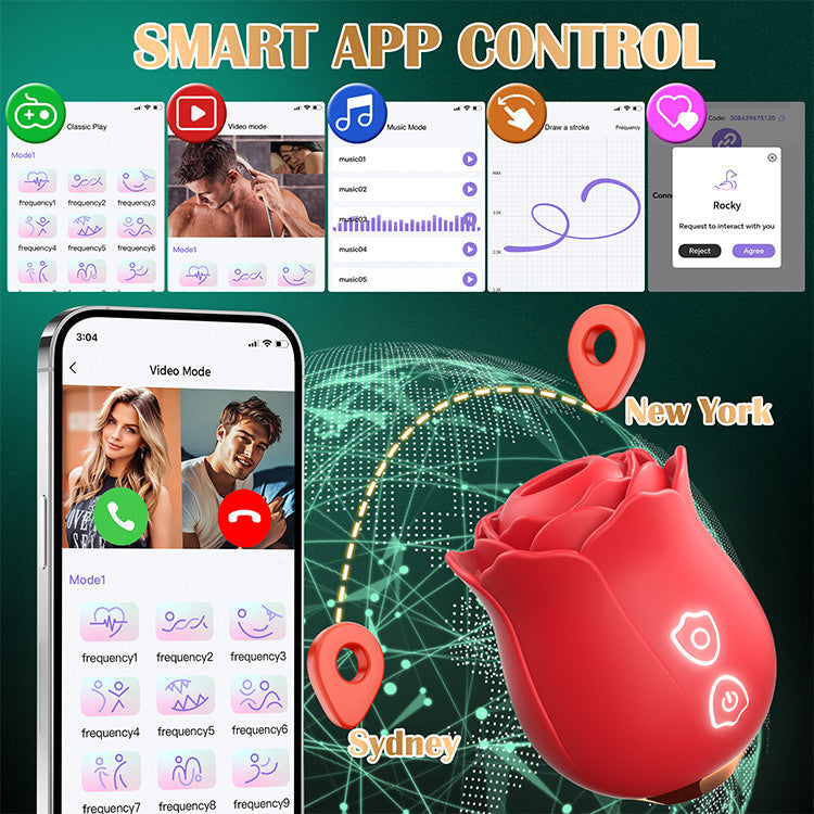 Smart Rosebud Suction Massager - App-Controlled Intimacy Technology