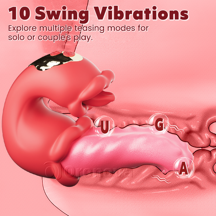 Twin Rose Thrusting Massager - Seductive Tongue Teasing & Vibration