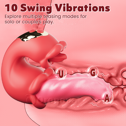 Twin Rose Thrusting Massager - Seductive Tongue Teasing & Vibration