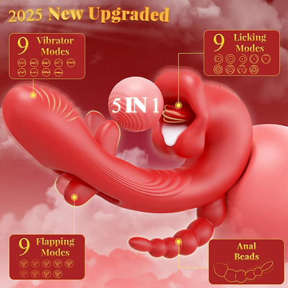 Smart 5-in-1 Multi-Zone Massager - App-Controlled Lick, Suck & Vibe Tech