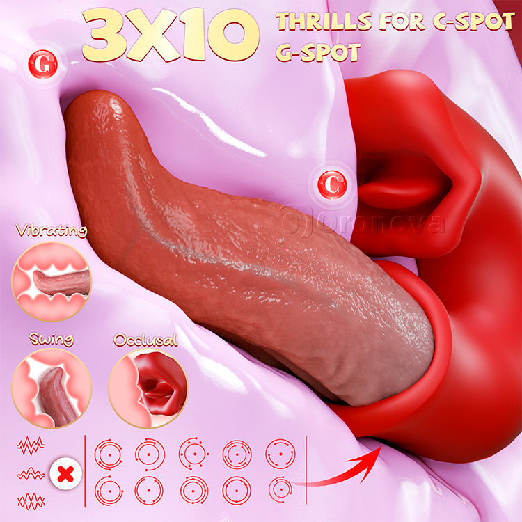 Ultimate 3-in-1 Rose Massager - G-Spot, Clit & Tongue Stimulation Tool