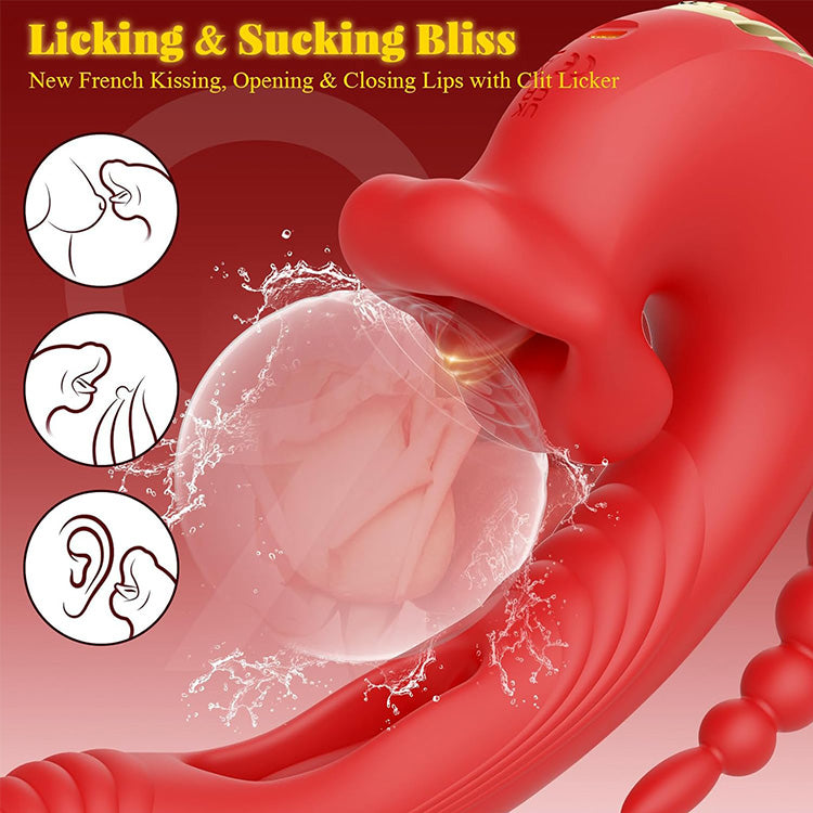 Smart 5-in-1 Multi-Zone Massager - App-Controlled Lick, Suck & Vibe Tech