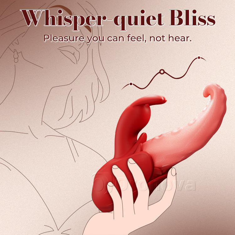 Whisper-Quiet 10-Mode Tongue Massager - Dual-Point Intimate Stimulation