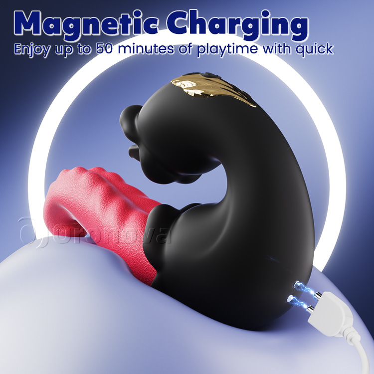 Elite Dual Rose Massager - Thrusting Shaft & Licking Tongue Stimulation