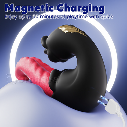 Elite Dual Rose Massager - Thrusting Shaft & Licking Tongue Stimulation