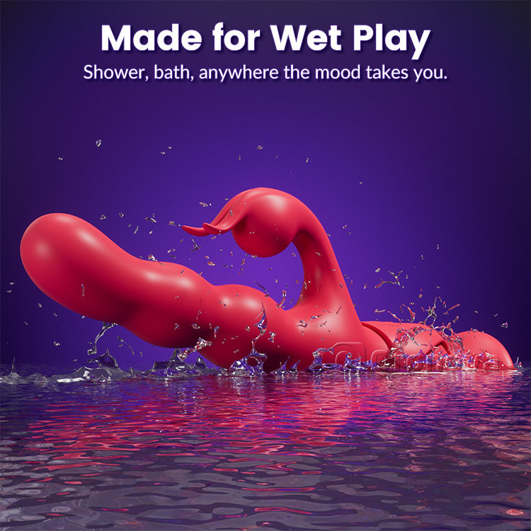 Hands-Free Suction Cup Massager - Dual Stimulation Waterproof Wellness