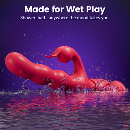 Hands-Free Suction Cup Massager - Dual Stimulation Waterproof Wellness