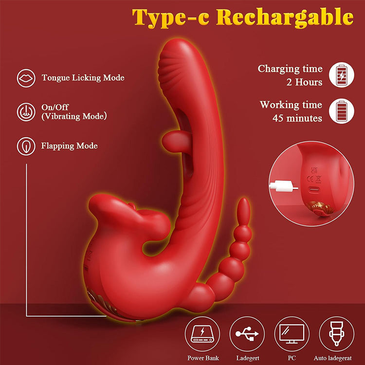 Smart 5-in-1 Multi-Zone Massager - App-Controlled Lick, Suck & Vibe Tech