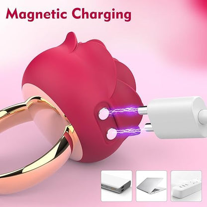 Luxurious 10-Mode Rose Silicone Massager - Rechargeable Clitoral Wellness