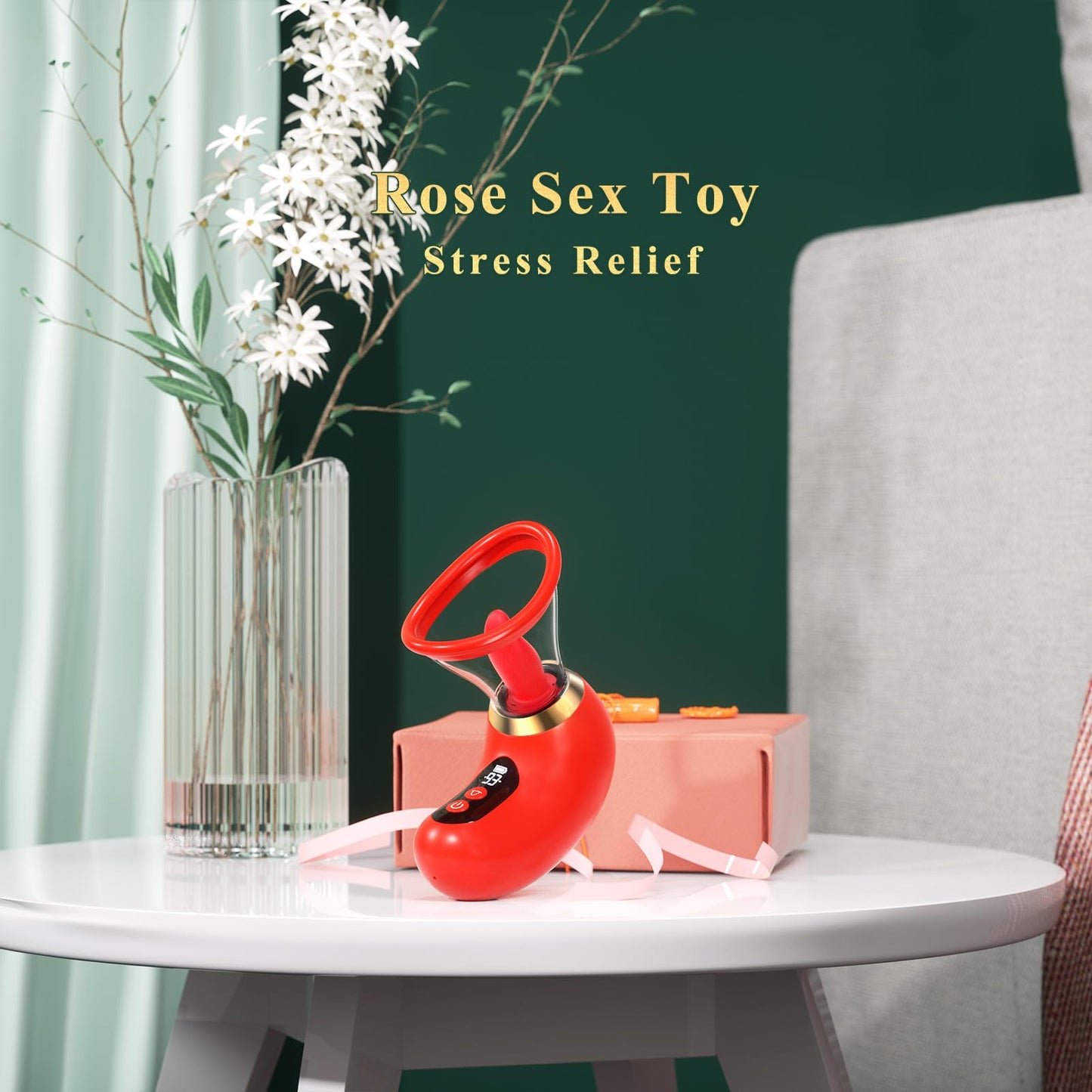 Premium 5-in-1 Rose Sucking Massager - G-Spot & Clit Stimulation with LCD